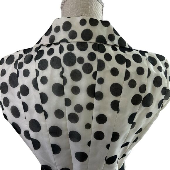 Kay Unger Polka Dot Silk Belted Dress Sz 8 Retro Classic Date Night - Picture 8 of 16